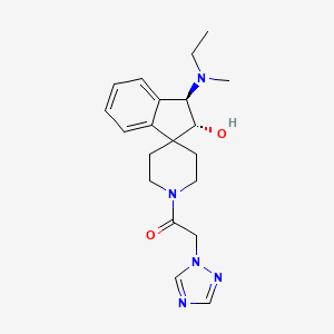 (2R*,3R*)-3-[ethyl(methyl)amino]-1'-(1H-1,2,4-triazol-1-ylacetyl)-2,3-dihydrospiro[indene-1,4'-piperidin]-2-ol