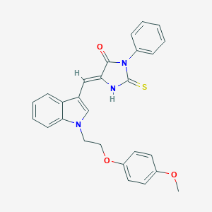 (5Z)-5-({1-[2-(4-METHOXYPHENOXY)ETHYL]-1H-INDOL-3-YL}METHYLIDENE)-3-PHENYL-2-SULFANYLIDENEIMIDAZOLIDIN-4-ONE