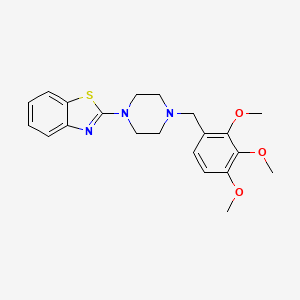 molecular formula C21H25N3O3S B4259592 2-[4-(2,3,4-trimethoxybenzyl)-1-piperazinyl]-1,3-benzothiazole bis(trifluoroacetate) 