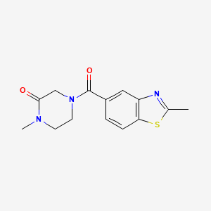 molecular formula C14H15N3O2S B4259598 1-methyl-4-[(2-methyl-1,3-benzothiazol-5-yl)carbonyl]-2-piperazinone 