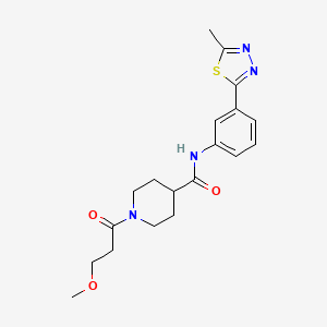 molecular formula C19H24N4O3S B4259605 1-(3-methoxypropanoyl)-N-[3-(5-methyl-1,3,4-thiadiazol-2-yl)phenyl]-4-piperidinecarboxamide 