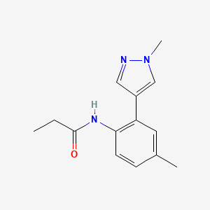 molecular formula C14H17N3O B4259625 N-[4-methyl-2-(1-methyl-1H-pyrazol-4-yl)phenyl]propanamide 