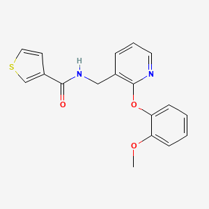 molecular formula C18H16N2O3S B4259638 N-{[2-(2-methoxyphenoxy)-3-pyridinyl]methyl}-3-thiophenecarboxamide 