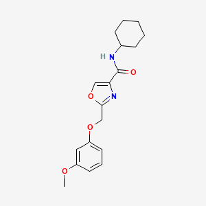 molecular formula C18H22N2O4 B4259663 N-cyclohexyl-2-[(3-methoxyphenoxy)methyl]-1,3-oxazole-4-carboxamide 