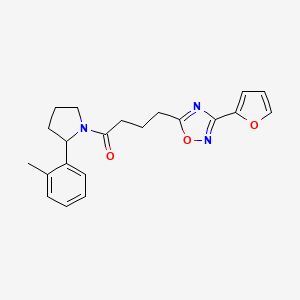 molecular formula C21H23N3O3 B4259677 3-(2-furyl)-5-{4-[2-(2-methylphenyl)pyrrolidin-1-yl]-4-oxobutyl}-1,2,4-oxadiazole 