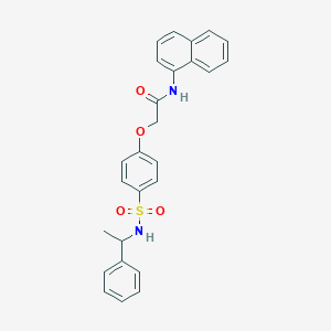 molecular formula C26H24N2O4S B425969 N-(1-naphthyl)-2-(4-{[(1-phenylethyl)amino]sulfonyl}phenoxy)acetamide 