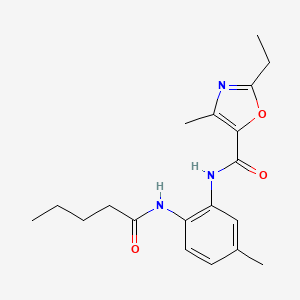 2-ethyl-4-methyl-N-[5-methyl-2-(pentanoylamino)phenyl]-1,3-oxazole-5-carboxamide