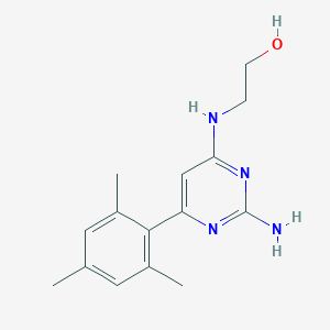 molecular formula C15H20N4O B4259699 2-[(2-amino-6-mesitylpyrimidin-4-yl)amino]ethanol 