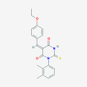 (5E)-1-(2,3-dimethylphenyl)-5-(4-ethoxybenzylidene)-2-thioxodihydropyrimidine-4,6(1H,5H)-dione