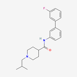 molecular formula C22H27FN2O B4259710 N-(3'-fluoro-3-biphenylyl)-1-isobutyl-4-piperidinecarboxamide 