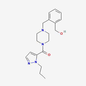 molecular formula C19H26N4O2 B4259718 [2-({4-[(1-propyl-1H-pyrazol-5-yl)carbonyl]piperazin-1-yl}methyl)phenyl]methanol 