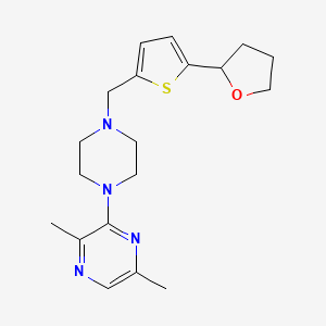 molecular formula C19H26N4OS B4259724 2,5-dimethyl-3-(4-{[5-(tetrahydrofuran-2-yl)-2-thienyl]methyl}piperazin-1-yl)pyrazine 