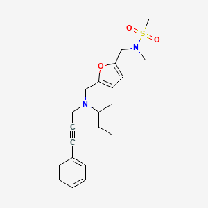 molecular formula C21H28N2O3S B4259727 N-[(5-{[sec-butyl(3-phenylprop-2-yn-1-yl)amino]methyl}-2-furyl)methyl]-N-methylmethanesulfonamide 