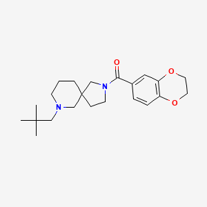 molecular formula C22H32N2O3 B4259737 2-(2,3-dihydro-1,4-benzodioxin-6-ylcarbonyl)-7-(2,2-dimethylpropyl)-2,7-diazaspiro[4.5]decane 