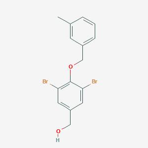 molecular formula C15H14Br2O2 B425974 {3,5-Dibromo-4-[(3-methylbenzyl)oxy]phenyl}methanol 