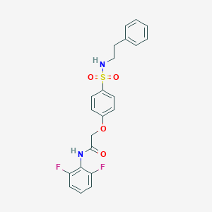 molecular formula C22H20F2N2O4S B425975 N-(2,6-difluorophenyl)-2-(4-{[(2-phenylethyl)amino]sulfonyl}phenoxy)acetamide 
