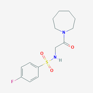 molecular formula C14H19FN2O3S B425976 N-[2-(1-azepanyl)-2-oxoethyl]-4-fluorobenzenesulfonamide 