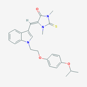 molecular formula C25H27N3O3S B425978 5-({1-[2-(4-isopropoxyphenoxy)ethyl]-1H-indol-3-yl}methylene)-1,3-dimethyl-2-thioxo-4-imidazolidinone 