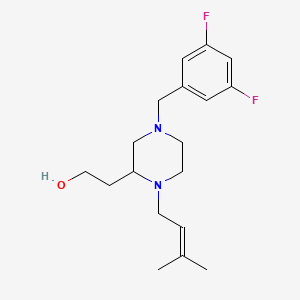 molecular formula C18H26F2N2O B4259781 2-[4-(3,5-difluorobenzyl)-1-(3-methyl-2-buten-1-yl)-2-piperazinyl]ethanol 