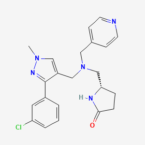 molecular formula C22H24ClN5O B4259799 (5S)-5-{[{[3-(3-chlorophenyl)-1-methyl-1H-pyrazol-4-yl]methyl}(4-pyridinylmethyl)amino]methyl}-2-pyrrolidinone 