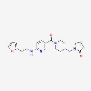 molecular formula C22H28N4O3 B4259807 1-({1-[(6-{[2-(2-furyl)ethyl]amino}-3-pyridinyl)carbonyl]-4-piperidinyl}methyl)-2-pyrrolidinone 