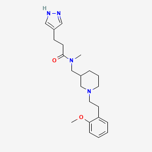 molecular formula C22H32N4O2 B4259833 N-({1-[2-(2-methoxyphenyl)ethyl]-3-piperidinyl}methyl)-N-methyl-3-(1H-pyrazol-4-yl)propanamide 