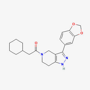 3-(1,3-benzodioxol-5-yl)-5-(cyclohexylacetyl)-4,5,6,7-tetrahydro-1H-pyrazolo[4,3-c]pyridine