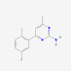 molecular formula C12H12FN3 B4259866 4-(5-fluoro-2-methylphenyl)-6-methylpyrimidin-2-amine 