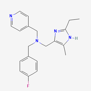 molecular formula C20H23FN4 B4259870 1-(2-ethyl-4-methyl-1H-imidazol-5-yl)-N-(4-fluorobenzyl)-N-(pyridin-4-ylmethyl)methanamine 