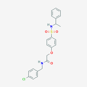 molecular formula C23H23ClN2O4S B425988 N-(4-chlorobenzyl)-2-(4-{[(1-phenylethyl)amino]sulfonyl}phenoxy)acetamide 