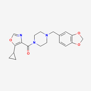 1-(1,3-benzodioxol-5-ylmethyl)-4-[(5-cyclopropyl-1,3-oxazol-4-yl)carbonyl]piperazine trifluoroacetate