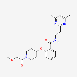 molecular formula C23H30N4O4 B4259919 N-[2-(4,6-dimethyl-2-pyrimidinyl)ethyl]-2-{[1-(methoxyacetyl)-4-piperidinyl]oxy}benzamide 