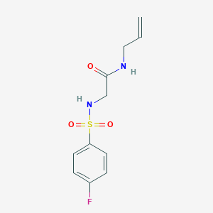 molecular formula C11H13FN2O3S B425992 N-allyl-2-{[(4-fluorophenyl)sulfonyl]amino}acetamide 