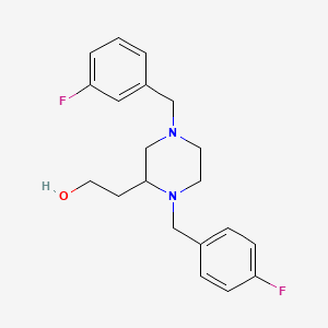 molecular formula C20H24F2N2O B4259935 2-[4-(3-fluorobenzyl)-1-(4-fluorobenzyl)-2-piperazinyl]ethanol 