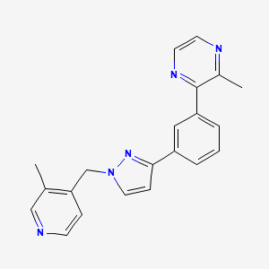 2-methyl-3-(3-{1-[(3-methyl-4-pyridinyl)methyl]-1H-pyrazol-3-yl}phenyl)pyrazine