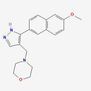 molecular formula C19H21N3O2 B4259961 4-{[3-(6-methoxy-2-naphthyl)-1H-pyrazol-4-yl]methyl}morpholine 