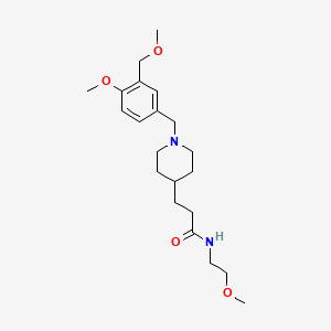 molecular formula C21H34N2O4 B4259966 N-(2-methoxyethyl)-3-{1-[4-methoxy-3-(methoxymethyl)benzyl]-4-piperidinyl}propanamide 