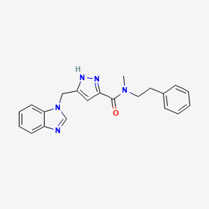5-(1H-benzimidazol-1-ylmethyl)-N-methyl-N-(2-phenylethyl)-1H-pyrazole-3-carboxamide