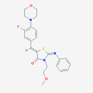 (2Z,5Z)-5-[3-fluoro-4-(morpholin-4-yl)benzylidene]-3-(2-methoxyethyl)-2-(phenylimino)-1,3-thiazolidin-4-one