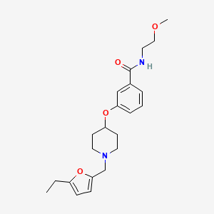 molecular formula C22H30N2O4 B4260010 3-({1-[(5-ethyl-2-furyl)methyl]-4-piperidinyl}oxy)-N-(2-methoxyethyl)benzamide 