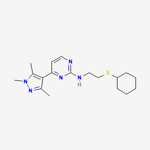 N-[2-(cyclohexylthio)ethyl]-4-(1,3,5-trimethyl-1H-pyrazol-4-yl)-2-pyrimidinamine