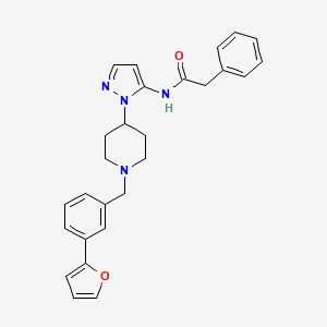 N-(1-{1-[3-(2-furyl)benzyl]-4-piperidinyl}-1H-pyrazol-5-yl)-2-phenylacetamide