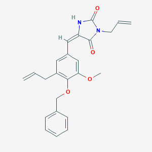 molecular formula C24H24N2O4 B426005 (5E)-5-[4-(benzyloxy)-3-methoxy-5-(prop-2-en-1-yl)benzylidene]-3-(prop-2-en-1-yl)imidazolidine-2,4-dione 