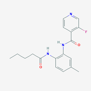 molecular formula C18H20FN3O2 B4260062 3-fluoro-N-[5-methyl-2-(pentanoylamino)phenyl]isonicotinamide 