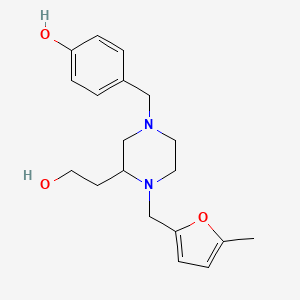 molecular formula C19H26N2O3 B4260096 4-({3-(2-hydroxyethyl)-4-[(5-methyl-2-furyl)methyl]-1-piperazinyl}methyl)phenol 