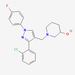 1-{[3-(2-chlorophenyl)-1-(4-fluorophenyl)-1H-pyrazol-4-yl]methyl}-3-piperidinol