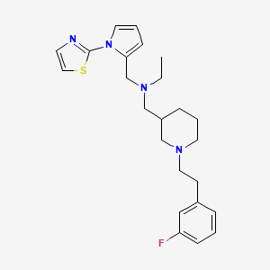 molecular formula C24H31FN4S B4260100 N-({1-[2-(3-fluorophenyl)ethyl]-3-piperidinyl}methyl)-N-{[1-(1,3-thiazol-2-yl)-1H-pyrrol-2-yl]methyl}ethanamine 