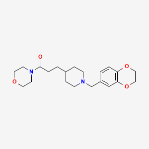 molecular formula C21H30N2O4 B4260111 4-{3-[1-(2,3-dihydro-1,4-benzodioxin-6-ylmethyl)-4-piperidinyl]propanoyl}morpholine 