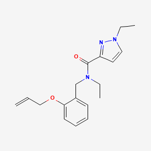 molecular formula C18H23N3O2 B4260112 N-[2-(allyloxy)benzyl]-N,1-diethyl-1H-pyrazole-3-carboxamide 
