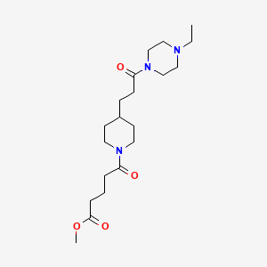 molecular formula C20H35N3O4 B4260116 methyl 5-{4-[3-(4-ethyl-1-piperazinyl)-3-oxopropyl]-1-piperidinyl}-5-oxopentanoate 